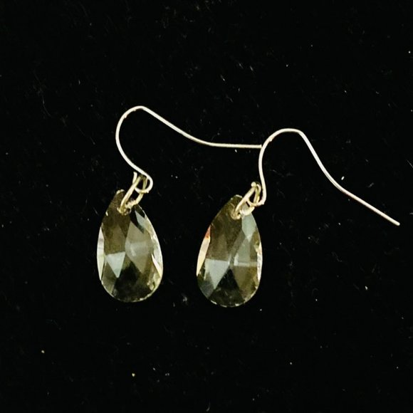 💖 Crystal Tear Drop with matching earrings and Silver Choker 17In /NS93 - Picture 3 of 3